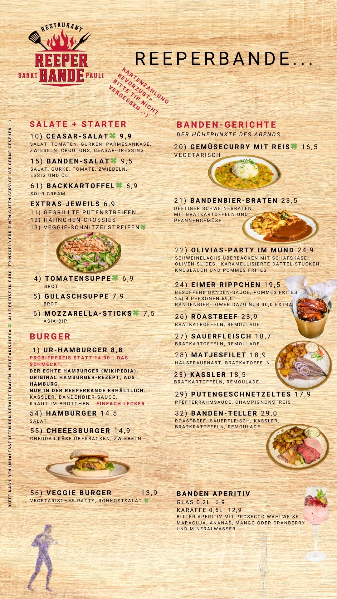 Reeperbande Speisekarte 1